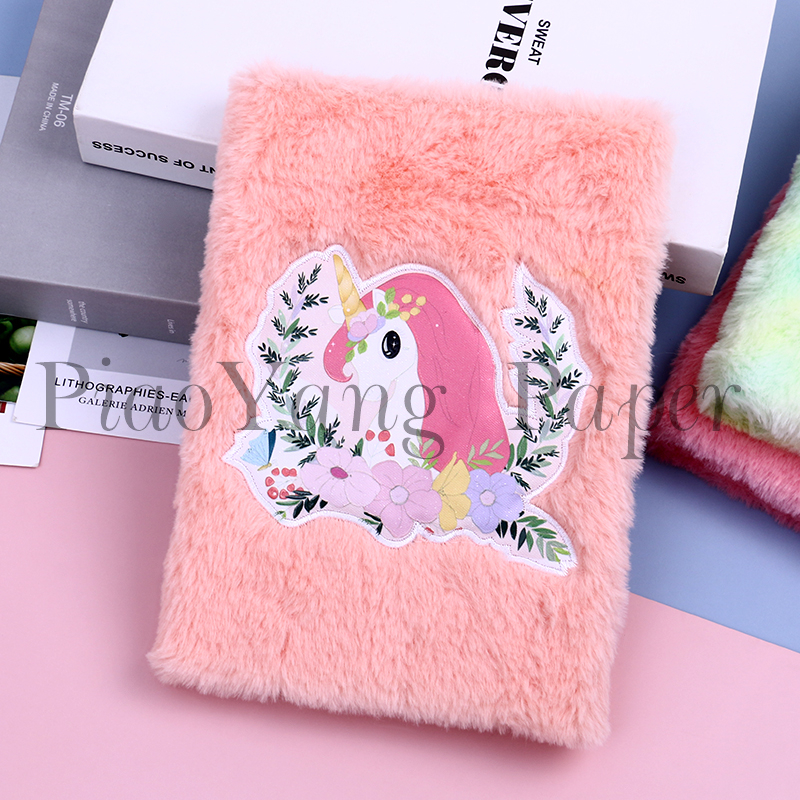 Unicorns&#039; new plush Notebook cartoon Plush Manuscript Instagram girl cute Notebook diary