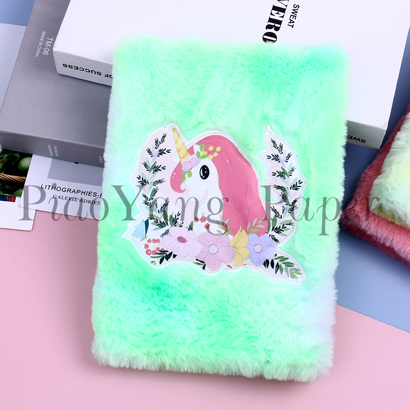 Unicorns&#039; new plush Notebook cartoon Plush Manuscript Instagram girl cute Notebook diary