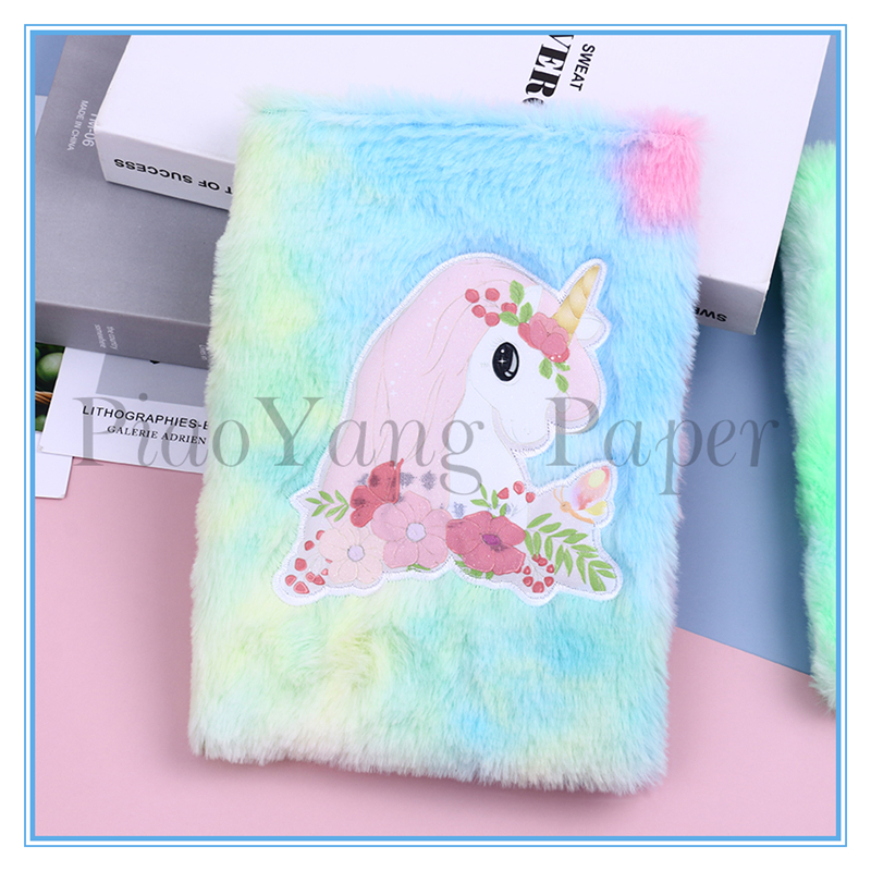 Unicorns' new plush Notebook cartoon Plush Manuscript Instagram girl cute Notebook diary