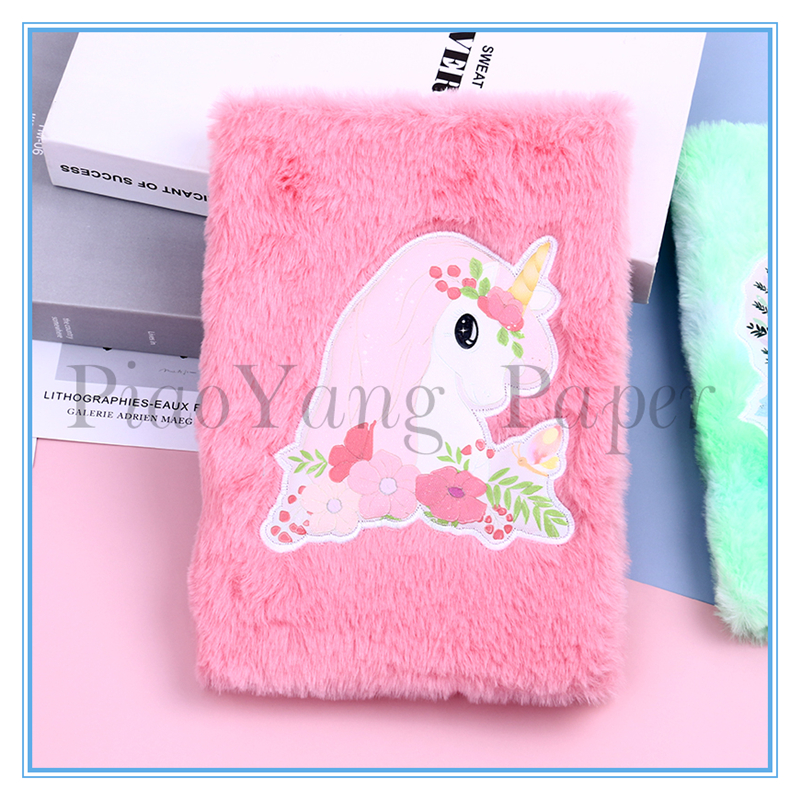 Unicorns' new plush Notebook cartoon Plush Manuscript Instagram girl cute Notebook diary