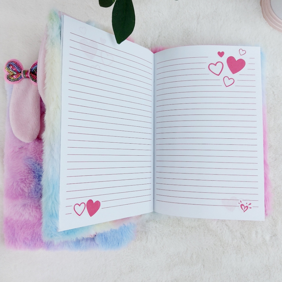 Factory Direct Sales A5 New Cute Pet Long Ear Puppy Plush Craft Handmade Notebook Furry Book Cute