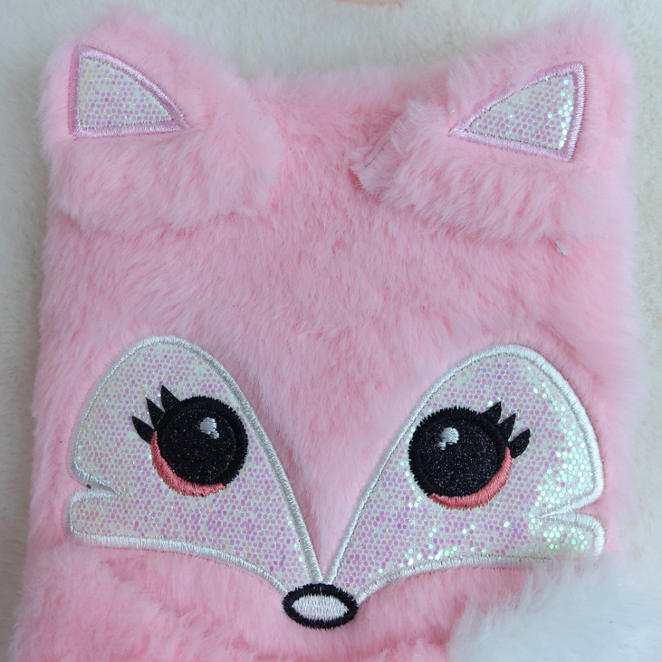 Factory Direct Sales A5 New Fox Plush Craft Handmade Notebook Furry Notebook Creative Stationery