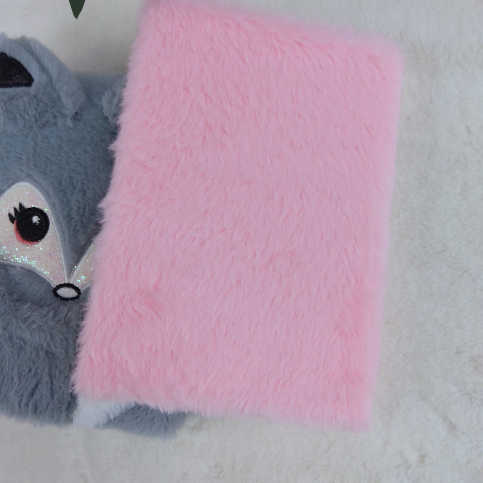 Factory Direct Sales A5 New Fox Plush Craft Handmade Notebook Furry Notebook Creative Stationery