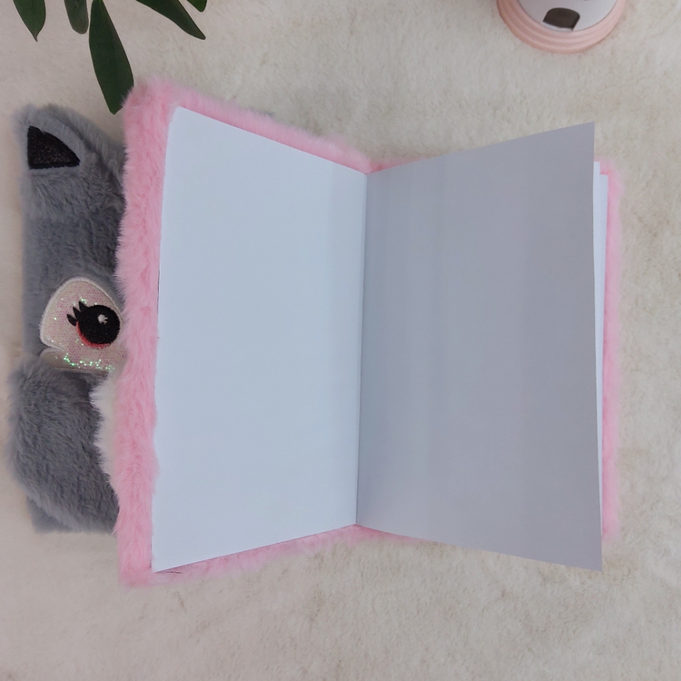 Factory Direct Sales A5 New Fox Plush Craft Handmade Notebook Furry Notebook Creative Stationery