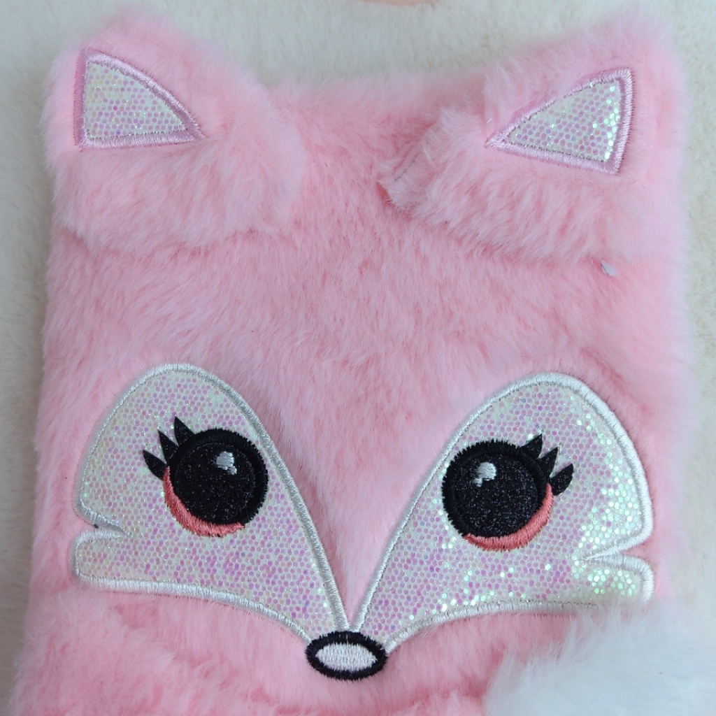 Factory Direct Sales A5 New Fox Plush Craft Handmade Notebook Furry Notebook Creative Stationery