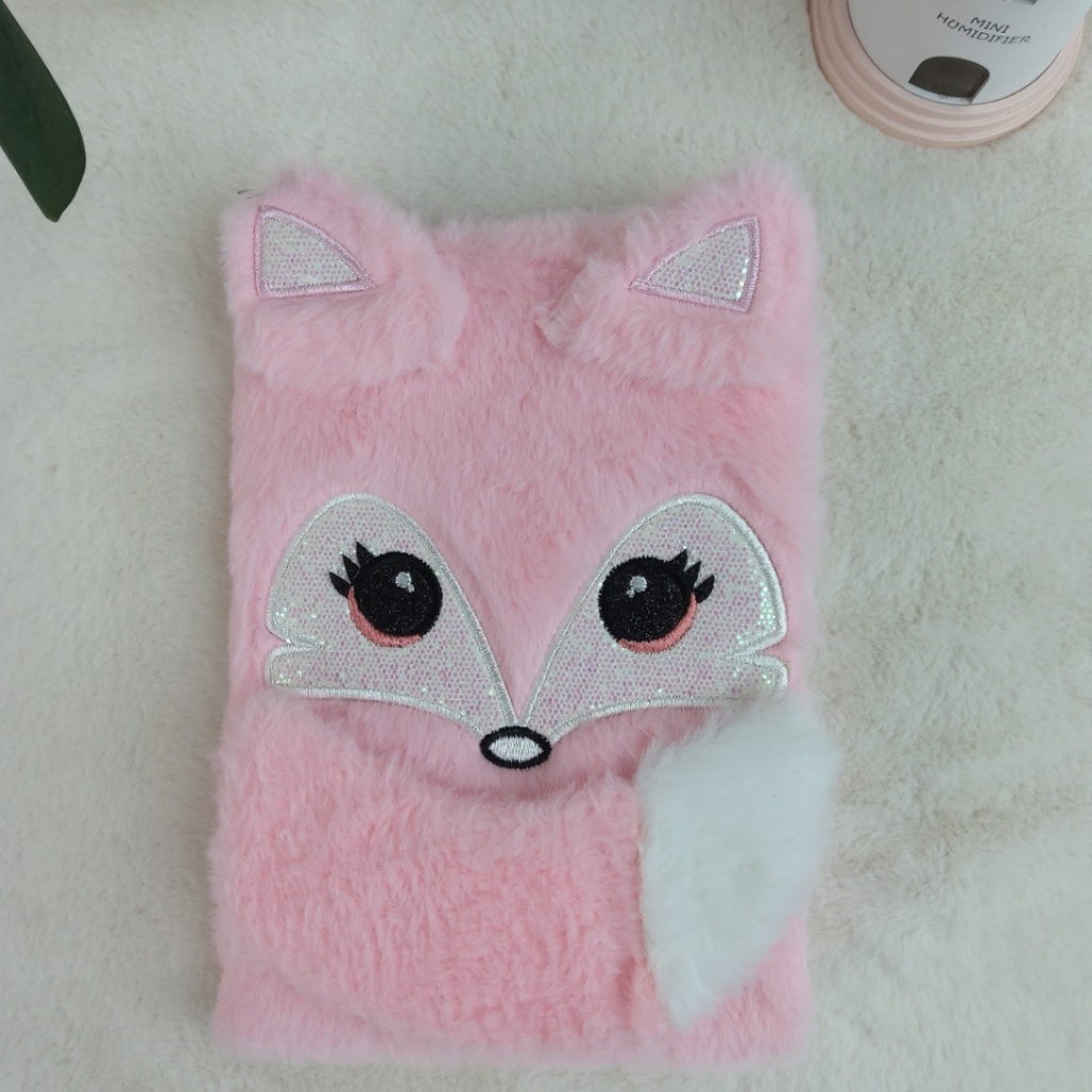 Factory Direct Sales A5 New Fox Plush Craft Handmade Notebook Furry Notebook Creative Stationery