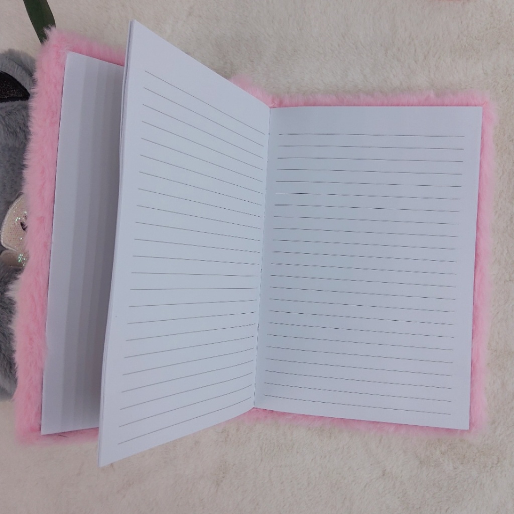 Factory Direct Sales A5 New Fox Plush Craft Handmade Notebook Furry Notebook Creative Stationery