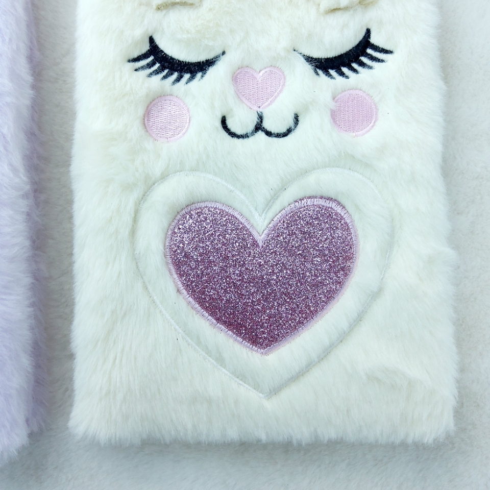 Factory Direct Sales A5 Rabbit Plush Notebook Journal Book Hard Copy Creative Adorable Pet Stationery Gift