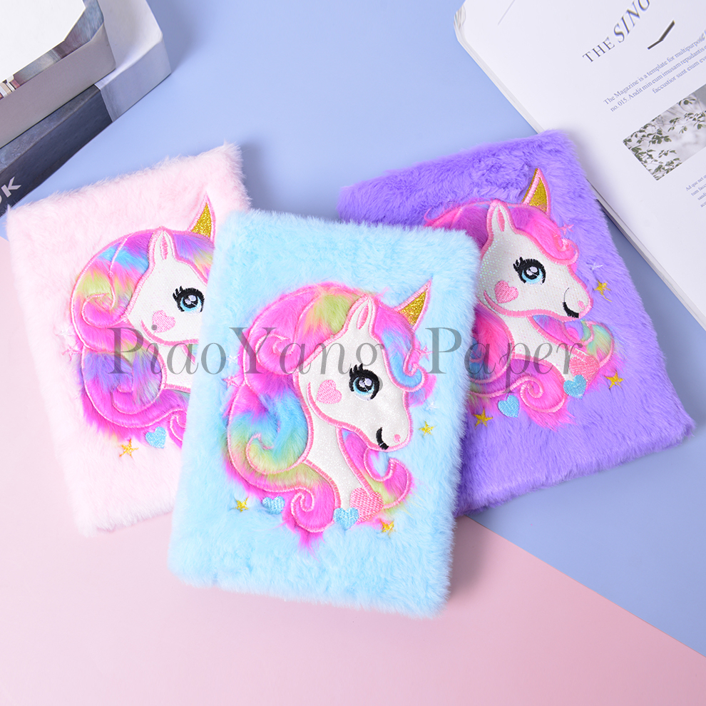 Cute notebook plush girl heart unicorn fashion hand ledger student cartoon girl diary