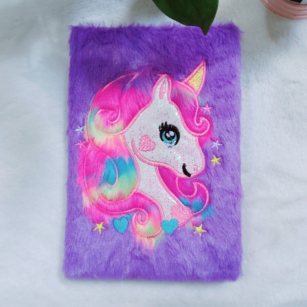 Factory Direct Sales Embroidered Patch Unicorn Plush Notebook Journal Book Notepad Cute Diary Factory Direct Sales Embroidered Patch Unicorn Plush Notebook Journal Book Notepad Cute Diary