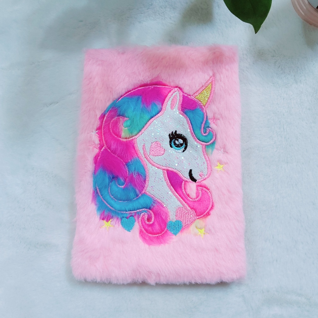 Factory Direct Sales Embroidered Patch Unicorn Plush Notebook Journal Book Notepad Cute Diary Factory Direct Sales Embroidered Patch Unicorn Plush Notebook Journal Book Notepad Cute Diary
