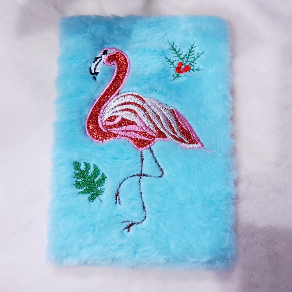 Factory Direct Sales Exquisite Embroidered Flamingo Small Rabbit Hair Plush Notebook Cute Journal Book Notepad Diary Factory Direct Sales Exquisite Embroidered Flamingo Small Rabbit Hair Plush Notebook Cute Journal Book Notepad Diary