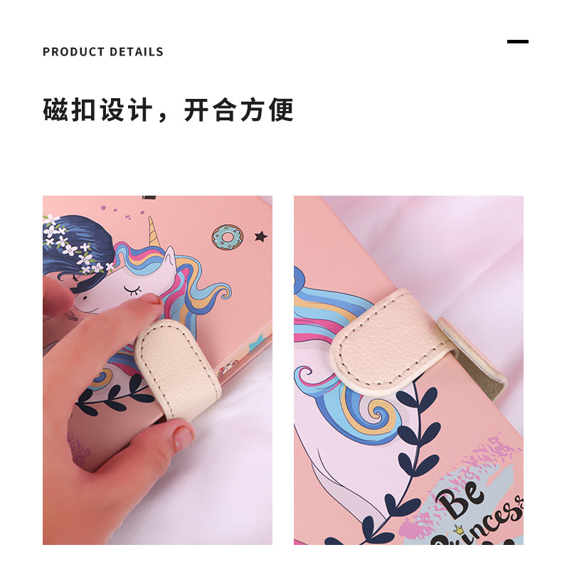 Unicorn Rainbow Magnetic Snap Cartoon Notebook Thickened Manufacturer Small Hard Shell Hand Account Student Cross-Border Unicorn Rainbow Magnetic Snap Cartoon Notebook Thickened Manufacturer Small Hard Shell Hand Account Student Cross-Border