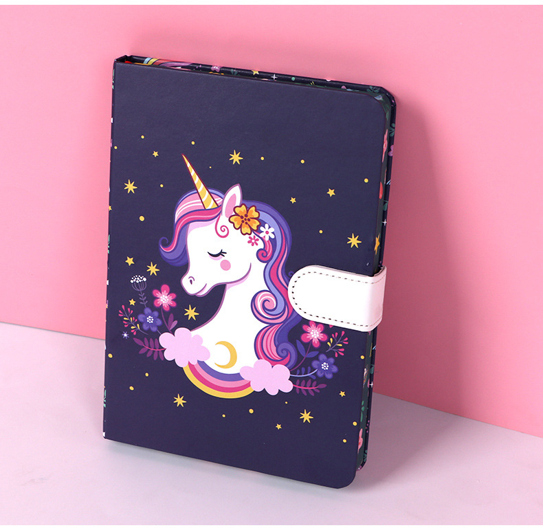 Unicorn Rainbow Magnetic Snap Cartoon Notebook Thickened Manufacturer Small Hard Shell Hand Account Student Cross-Border Unicorn Rainbow Magnetic Snap Cartoon Notebook Thickened Manufacturer Small Hard Shell Hand Account Student Cross-Border