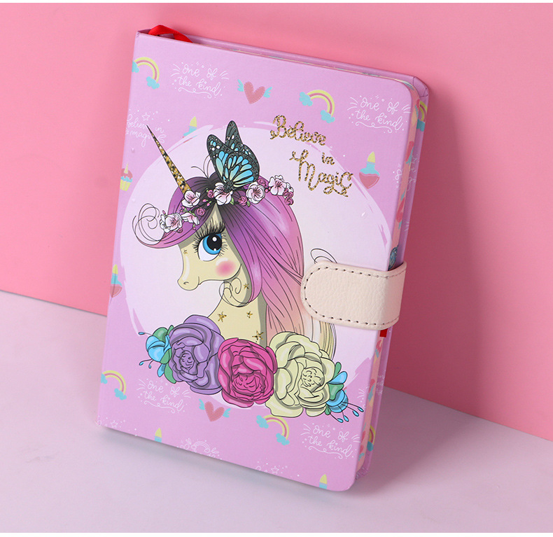 Unicorn Rainbow Magnetic Snap Cartoon Notebook Thickened Manufacturer Small Hard Shell Hand Account Student Cross-Border Unicorn Rainbow Magnetic Snap Cartoon Notebook Thickened Manufacturer Small Hard Shell Hand Account Student Cross-Border