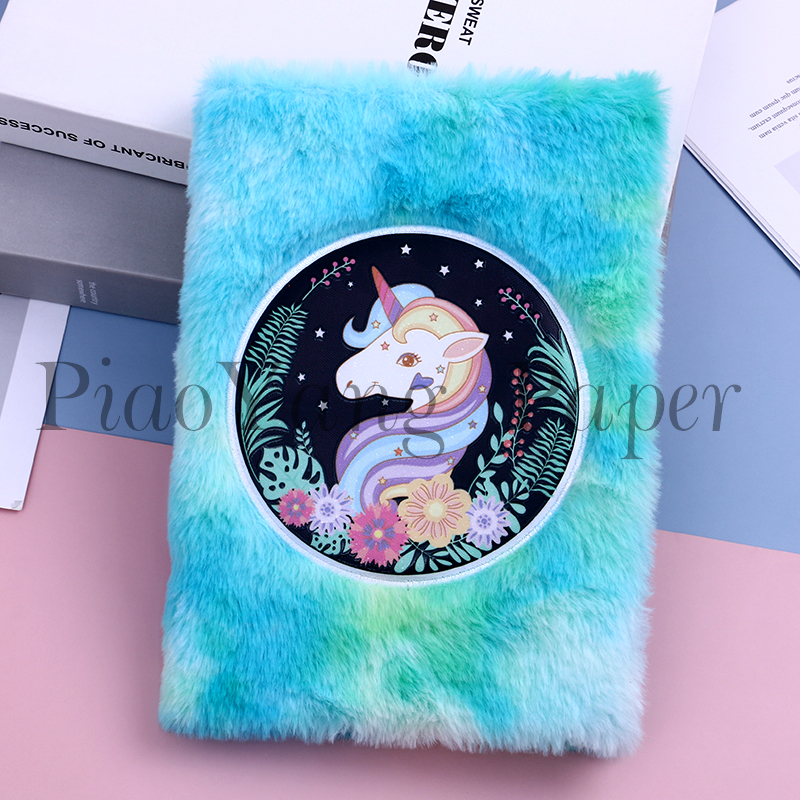 Cute Korean girl heart Unicorn hand book plush diary Student travel notes notebook