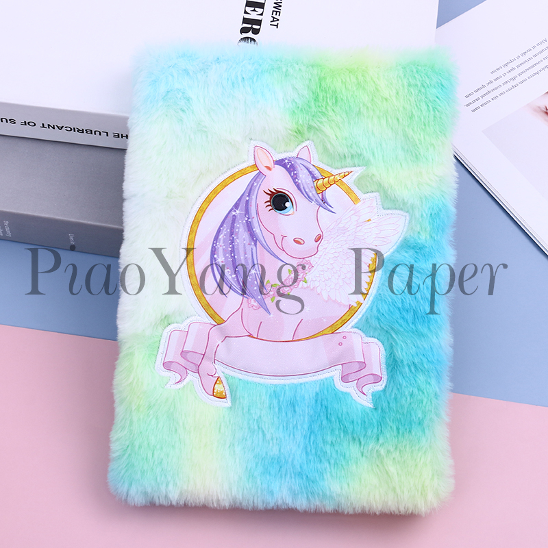 Cute Korean girl heart Unicorn hand book plush diary Student travel notes notebook
