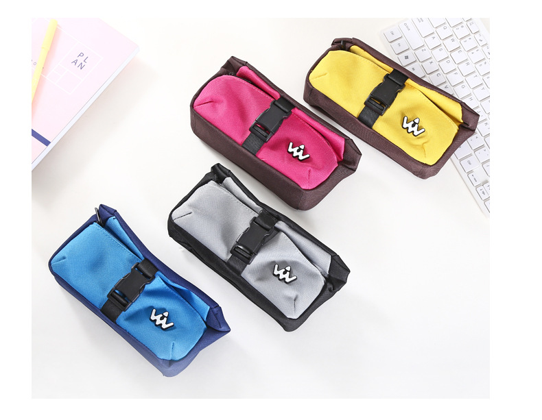 Simple canvas with large capacity, three-layer pencil bag, multi-functional student creative cloth art pen bag Simple canvas with large capacity, three-layer pencil bag, multi-functional student creative cloth art pen bag