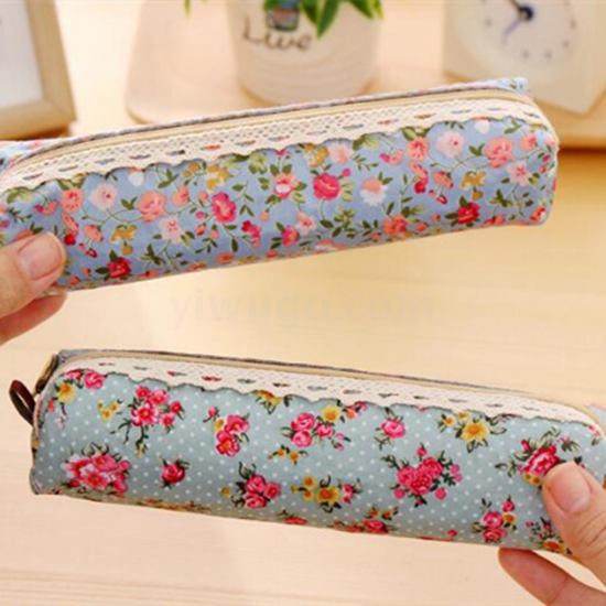 Wind Cartoon Student pen bag Foreign trade canvas vintage broken flower pencil bag elegant stationery bag box Wind Cartoon Student pen bag Foreign trade canvas vintage broken flower pencil bag elegant stationery bag box