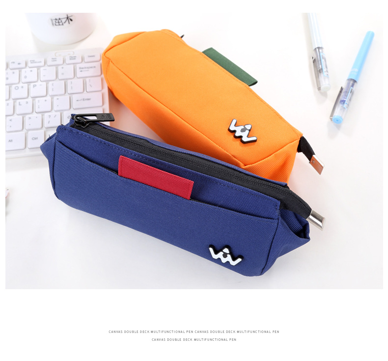 Simple canvas pencil box art pen storage box students large capacity multi-functional creative pen bag Simple canvas pencil box art pen storage box students large capacity multi-functional creative pen bag