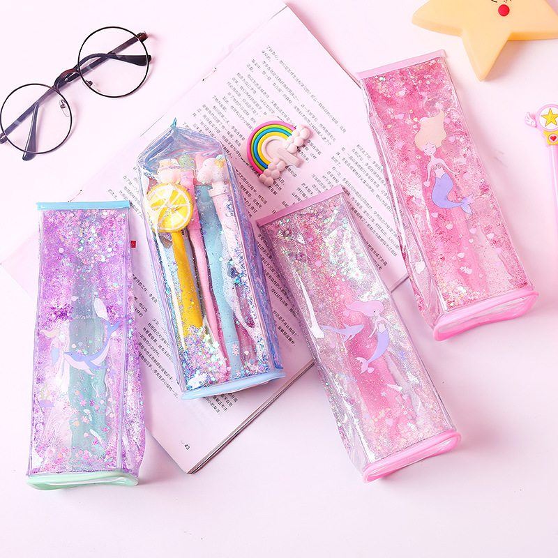 Creative liquid sand milk pen bag three dimensional large capacity pencil storage bag students gift stationery box