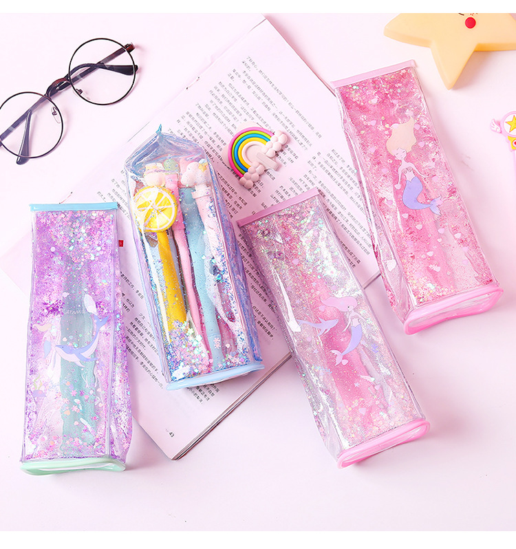 Creative liquid sand milk pen bag three dimensional large capacity pencil storage bag students gift stationery box Creative liquid sand milk pen bag three dimensional large capacity pencil storage bag students gift stationery box