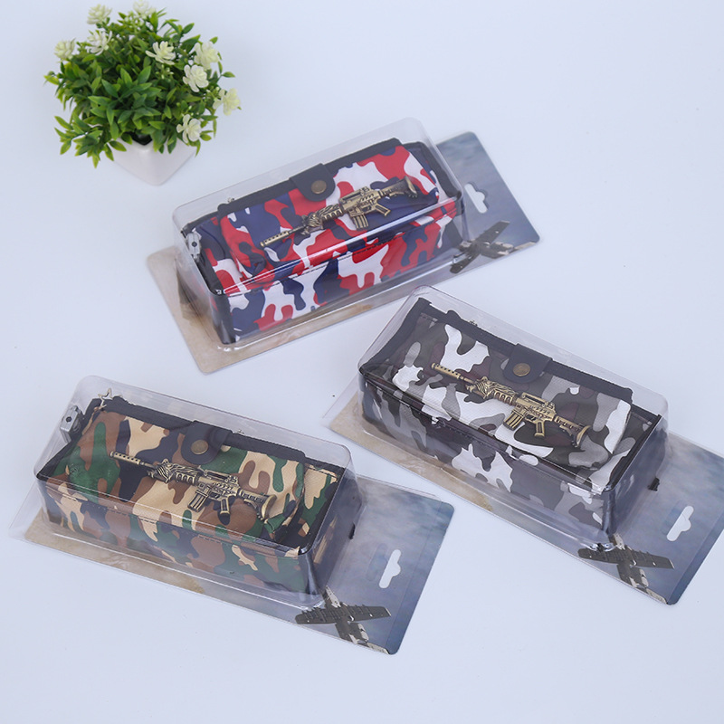 New camouflage through fire line gun model M4A1 boy pen bag pencil bag stationery bag