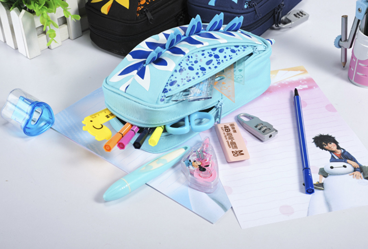 New stegosaurus pen bag with a combination lock on the large capacity simulation car students stationery bag New stegosaurus pen bag with a combination lock on the large capacity simulation car students stationery bag
