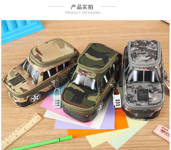 New camouflage suv pen bag with password lock large capacity simulation vehicle students stationery bag New camouflage suv pen bag with password lock large capacity simulation vehicle students stationery bag