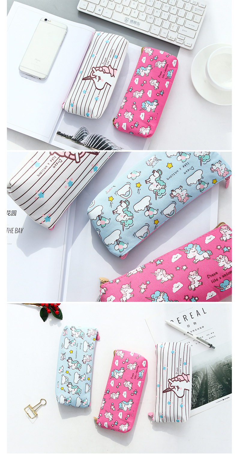Unicorn pen bag student pencil case storage bag small fresh pencil female Unicorn pen bag student pencil case storage bag small fresh pencil female