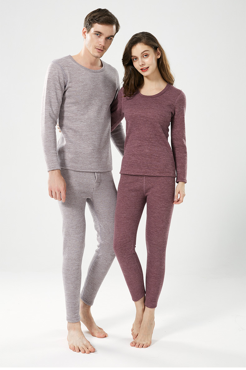 Winter Thick Lambskin Thermal Underwear Set 2021 New Silk Kneecap Long Johns for Men and Women Thermal Clothes