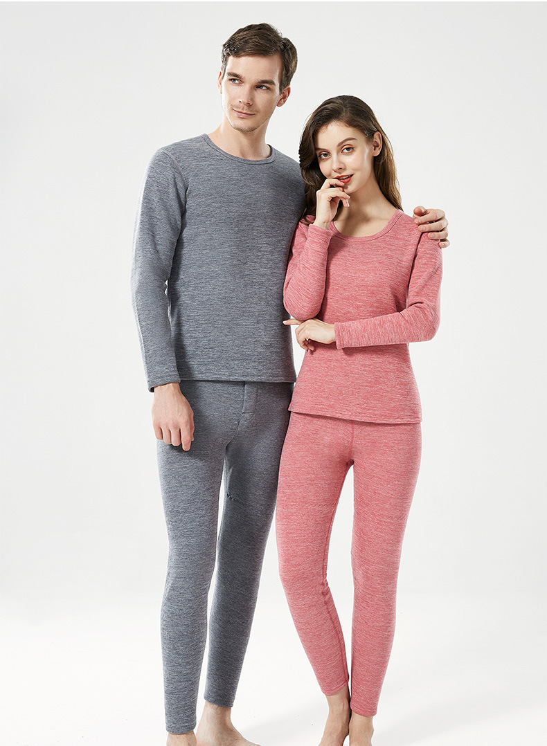 Winter Thick Lambskin Thermal Underwear Set 2021 New Silk Kneecap Long Johns for Men and Women Thermal Clothes