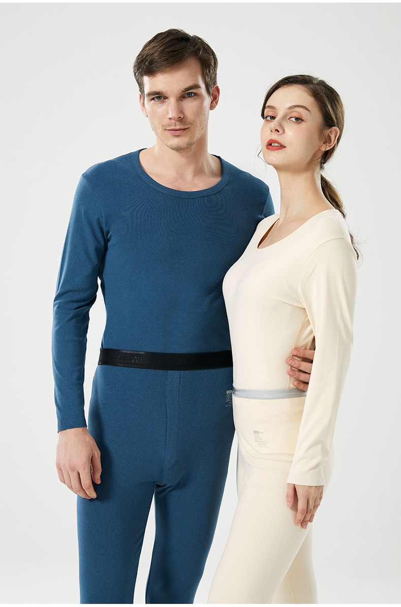 Winter Thick Lambskin Thermal Underwear Set 2021 New Silk Kneecap Long Johns for Men and Women Thermal Clothes