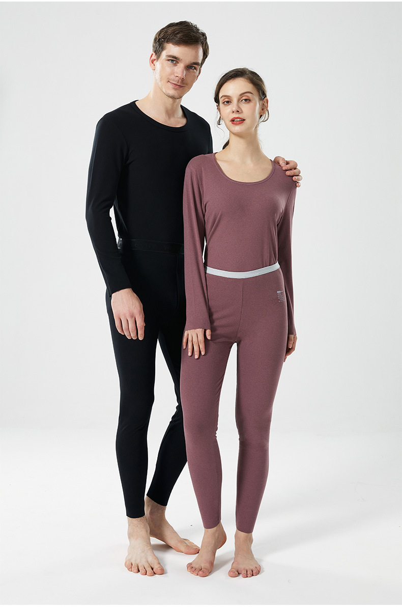 Winter Thick Lambskin Thermal Underwear Set 2021 New Silk Kneecap Long Johns for Men and Women Thermal Clothes