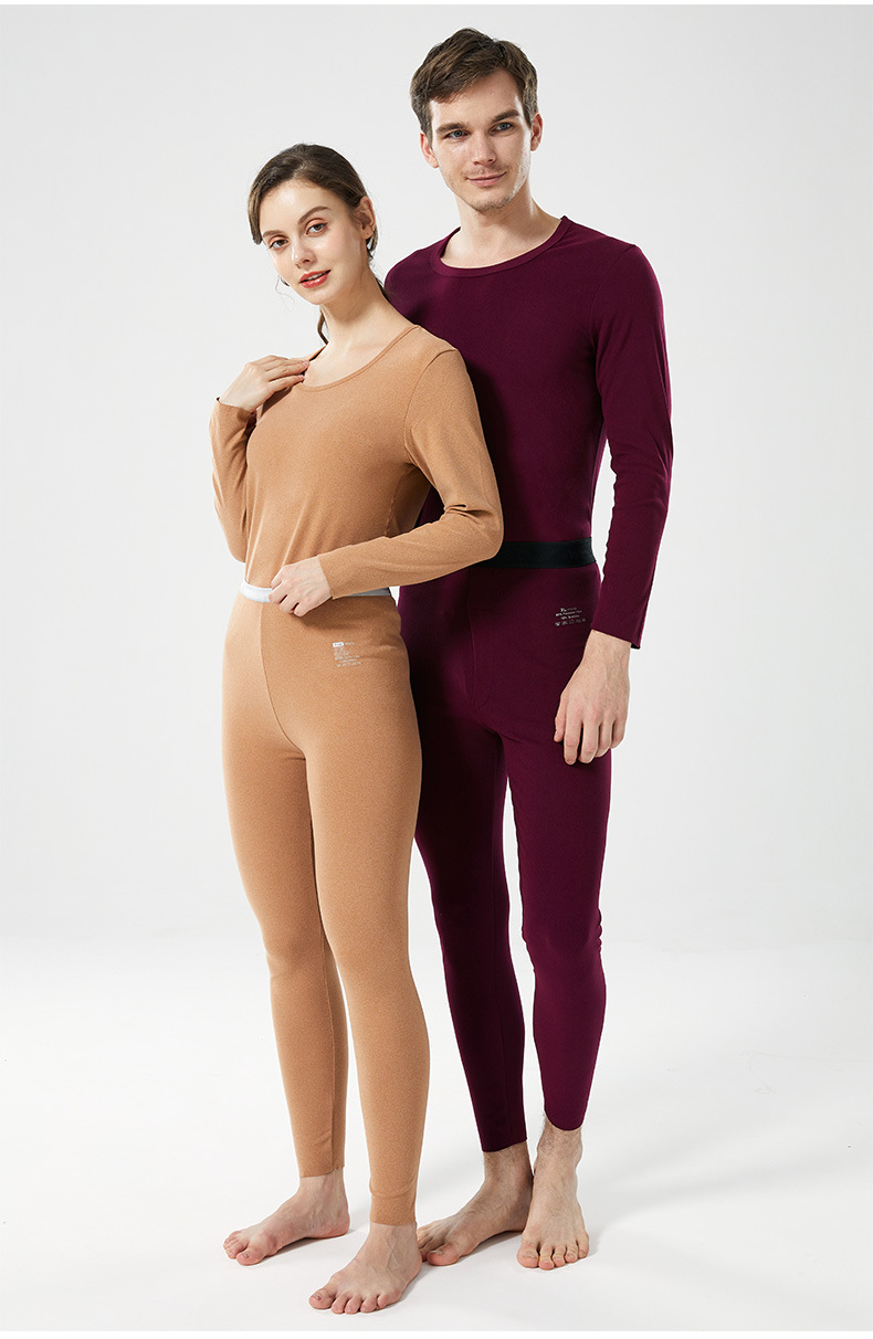 Winter Thick Lambskin Thermal Underwear Set 2021 New Silk Kneecap Long Johns for Men and Women Thermal Clothes