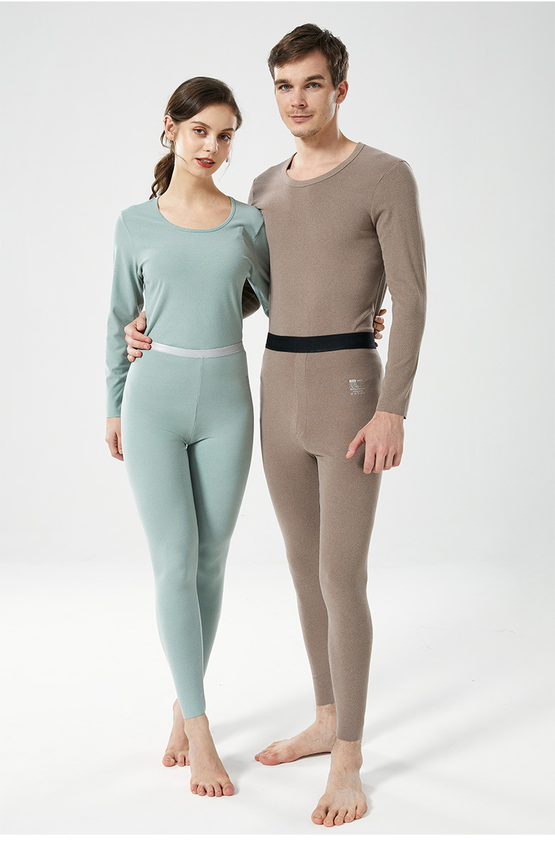 Winter Thick Lambskin Thermal Underwear Set 2021 New Silk Kneecap Long Johns for Men and Women Thermal Clothes