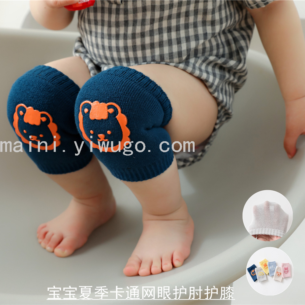 21 Summer Cartoon Mesh Baby Foot Sock Elbow Pad Toddler Crawling Knee Pad Children Knee Pad Baby&#039;s Kneecap