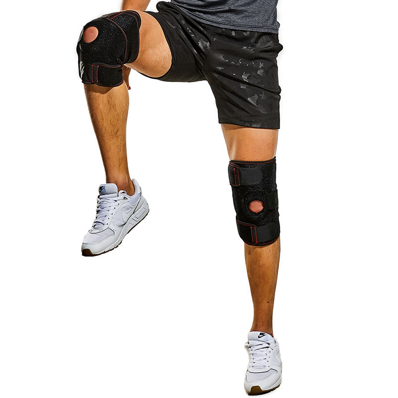 Amazon New Outdoor Kneecap Pressure Adjustable Steel Plate Kneecap Knee Joint Fixed Sports Protective Gear Stall