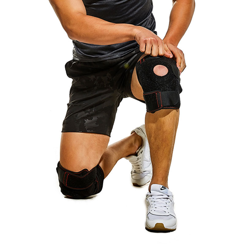 Amazon New Outdoor Kneecap Pressure Adjustable Steel Plate Kneecap Knee Joint Fixed Sports Protective Gear Stall