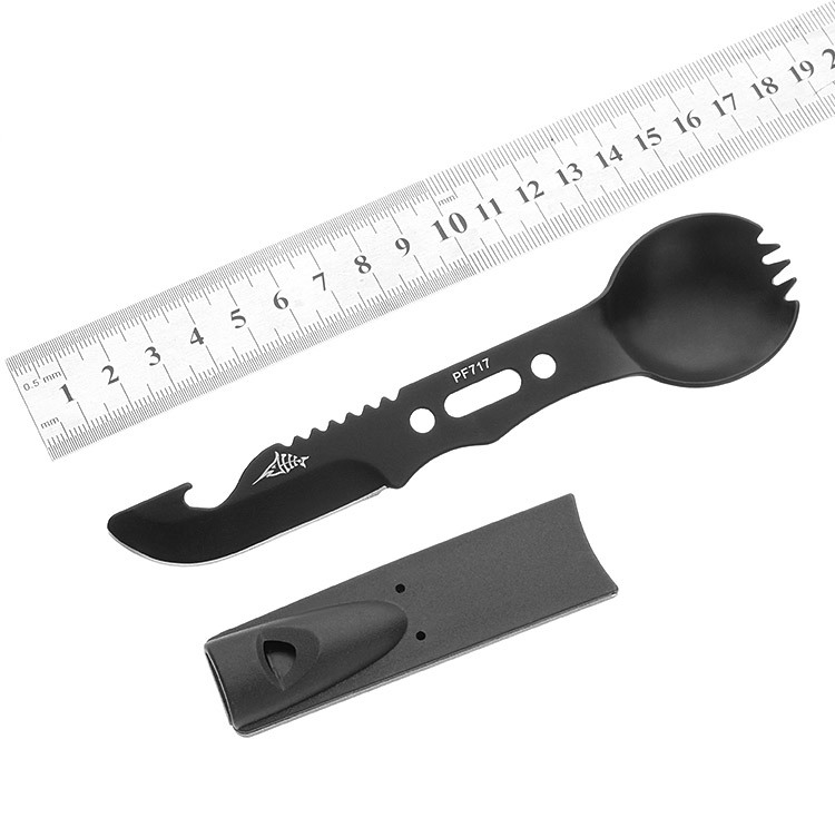 Multifunctional Camping Tableware Knife, Fork and Spoon Integrated Outdoor Knife Camping Survival Knife Treble Whistle Multifunctional Camping Tableware Knife, Fork and Spoon Integrated Outdoor Knife Camping Survival Knife Treble Whistle