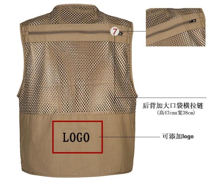 Print photo vest fishing Vest male Spring and Summer Mesh Jacket Outdoor Overalls Pocket dad Print photo vest fishing Vest male Spring and Summer Mesh Jacket Outdoor Overalls Pocket dad