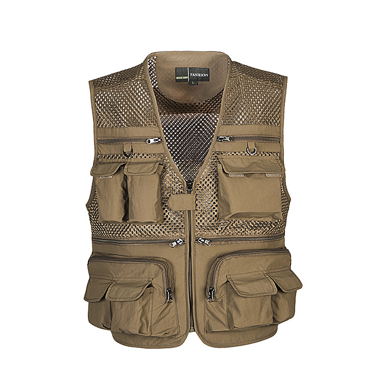 Print photo vest fishing Vest male Spring and Summer Mesh Jacket Outdoor Overalls Pocket dad Print photo vest fishing Vest male Spring and Summer Mesh Jacket Outdoor Overalls Pocket dad