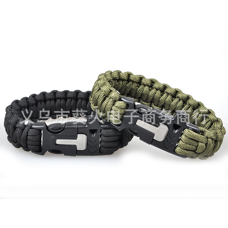 Same Day Delivery Wilderness Survival Wu Jing&#039;s Same Style Outdoor Survival Firestone Paracord Bracelet