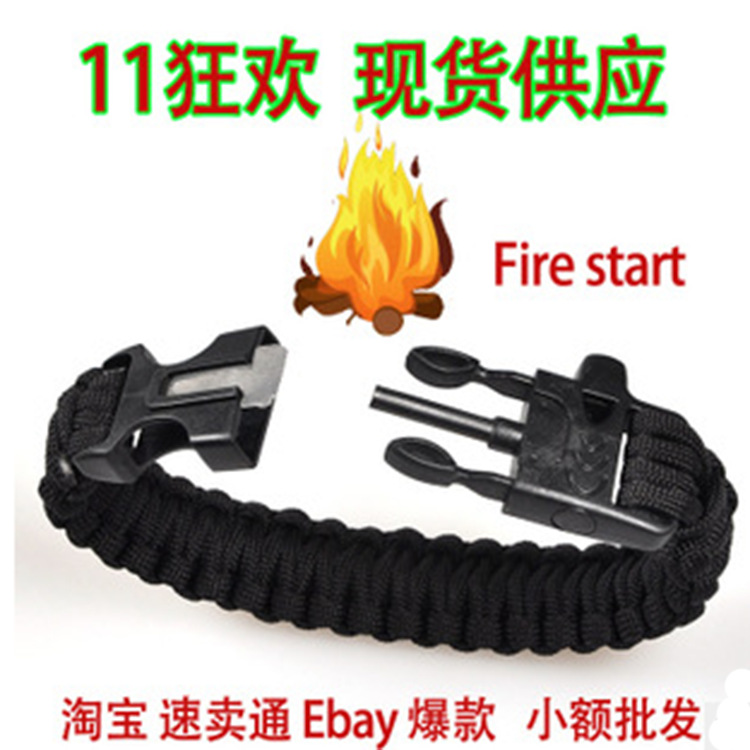 Same Day Delivery Wilderness Survival Wu Jing&#039;s Same Style Outdoor Survival Firestone Paracord Bracelet