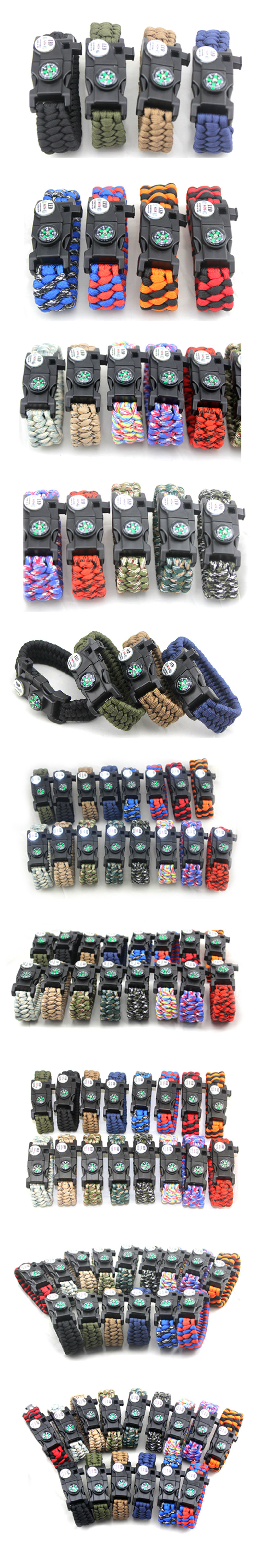 Outdoor LED Light Survival Paracord Bracelet Emergency Self-Rescue Bracelet Whistle Firestone Compass Paracord Bracelet Outdoor LED Light Survival Paracord Bracelet Emergency Self-Rescue Bracelet Whistle Firestone Compass Paracord Bracelet