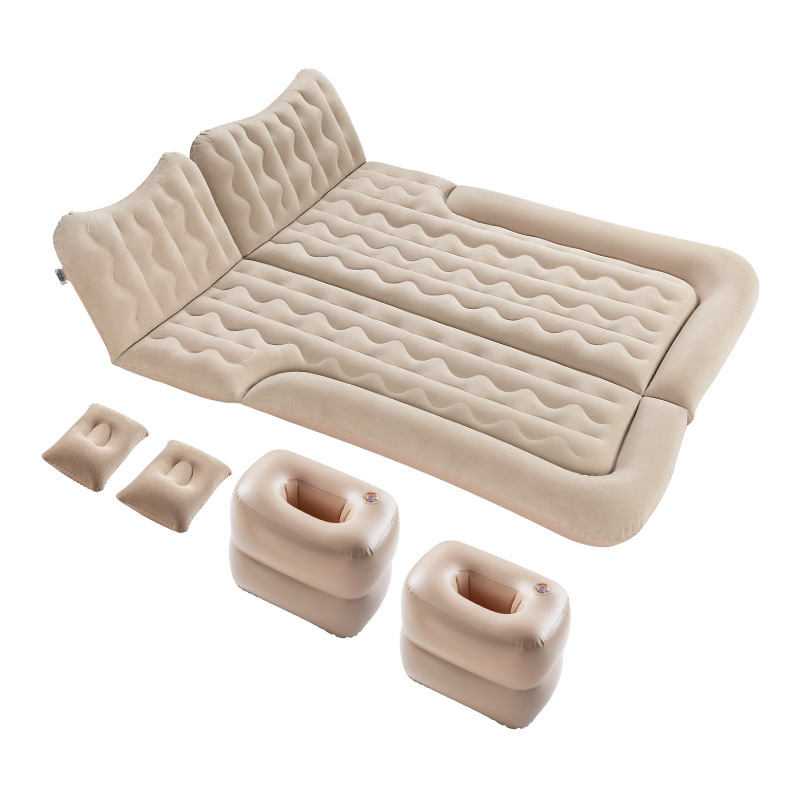 Car Inflatable Mattress SUV Inflatable Bed Sleeping Mat Car Rear Seat Cushion Trunk Head Guard Flocking Lathe