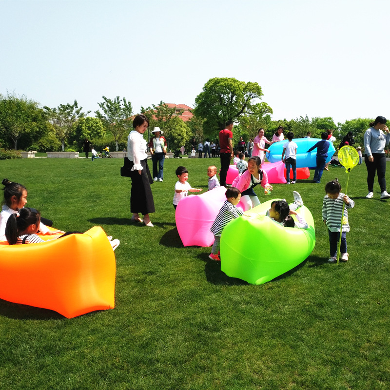 Inflatable Sofa Outdoor Lazy Sofa Bed Factory Portable Beach Sleeping Bag Folding Single Air Sofa Air Cushion