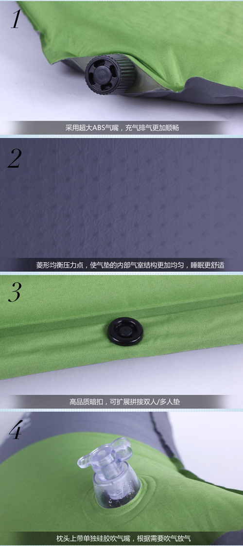Manufacturers selling outdoor camping moisture-proof sleeping pad automatic inflatable pad pongee with single pillow Manufacturers selling outdoor camping moisture-proof sleeping pad automatic inflatable pad pongee with single pillow