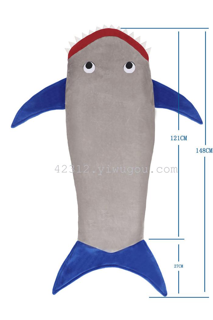 Hot baby boys and girls flannel sleeping bag children cartoon shark's tail Hot baby boys and girls flannel sleeping bag children cartoon shark's tail