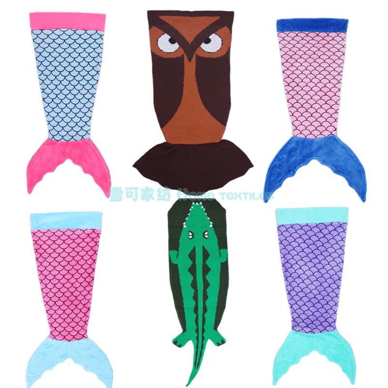 Hot baby boys and girls flannel sleeping bag children cartoon shark's tail Hot baby boys and girls flannel sleeping bag children cartoon shark's tail